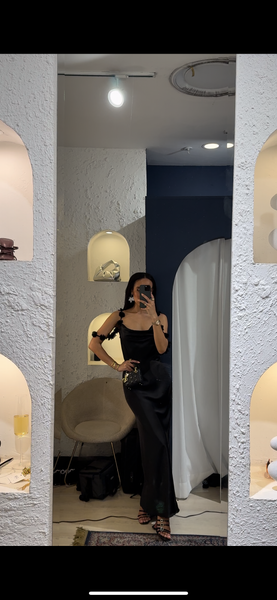 Black silk dress