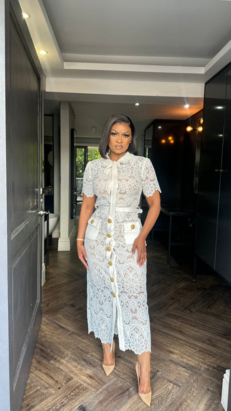 Cream lace dress