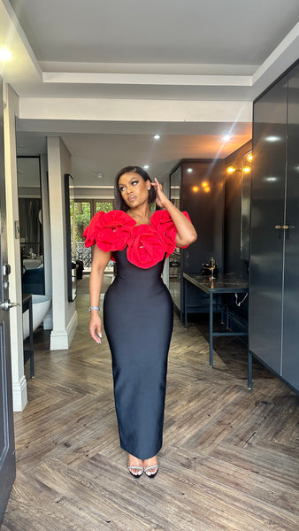 Red Rose Bandage Dress