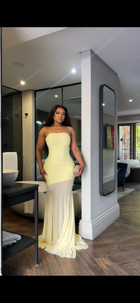 Butter yellow floor length maxi (New stock)