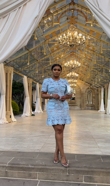 Blue Lace mini dress