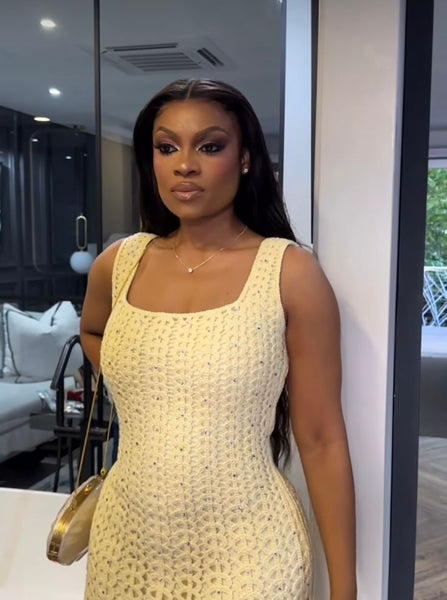 Butter Yellow Crotched Dress