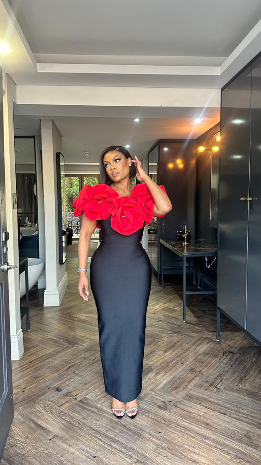 Red Rose Bandage Dress