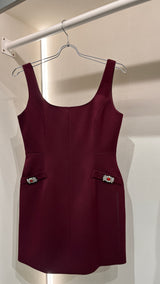 Burgundy mini dress