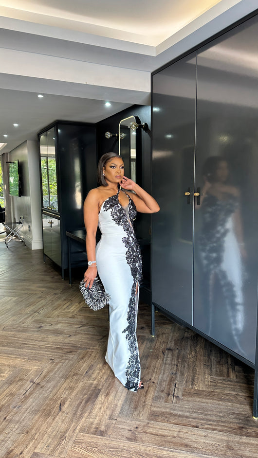 Embroidered Bandage dress