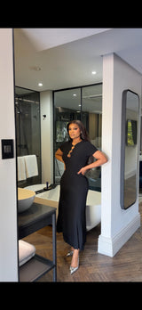 Short sleeve black preppy