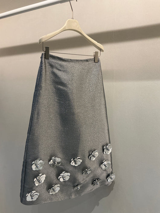 Grey metallic skirt