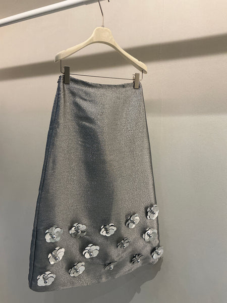 Grey metallic skirt