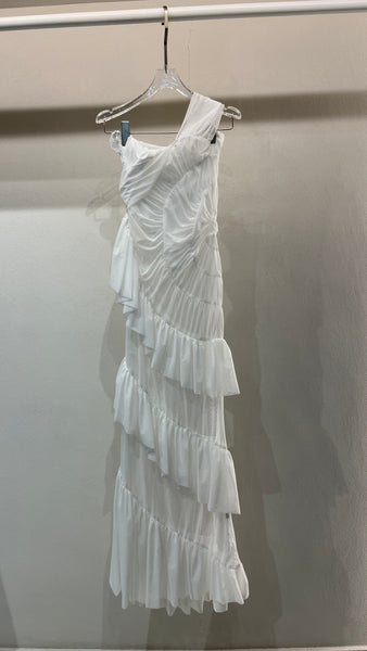 White ruffles maxi