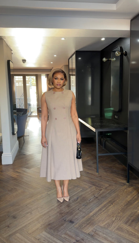Nude  double breast dress
