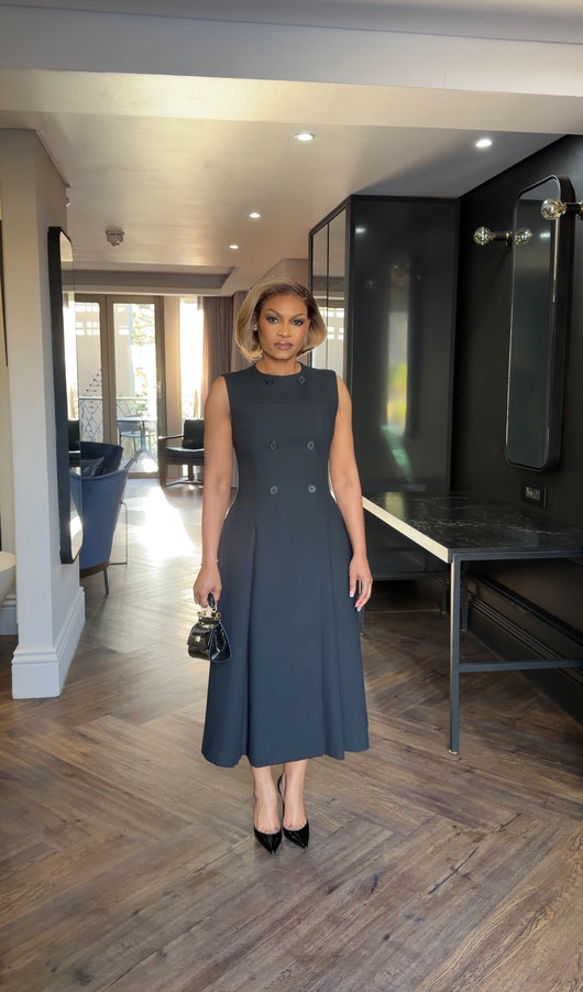 Black double breast dress