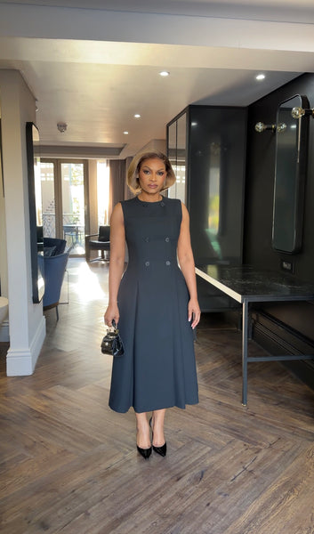 Black double breast dress