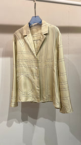 Nude pants silk set