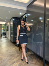 Crochet Cream Black Set
