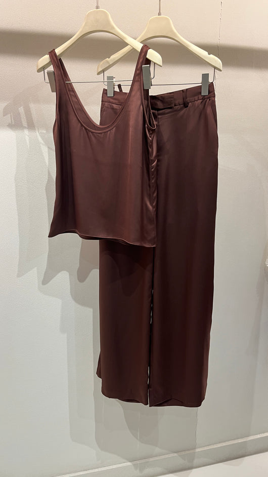 Brown silk set