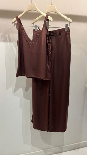 Brown silk set