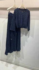 Blue Ria skirt set