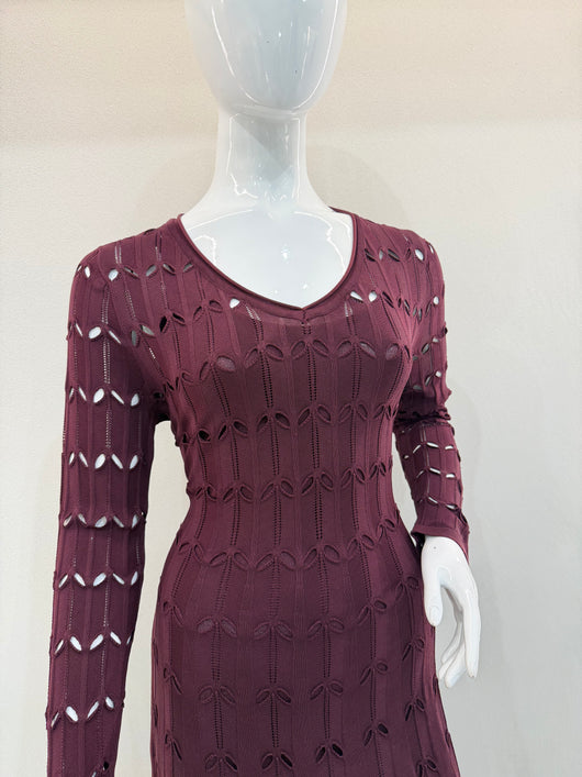 Burgundy cutout dress(new stock)