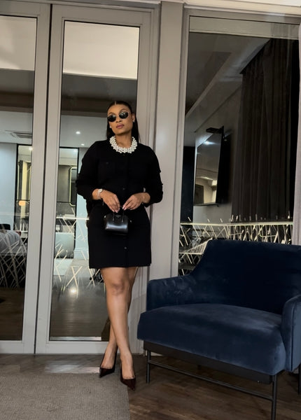 Black Collar Pearly Set