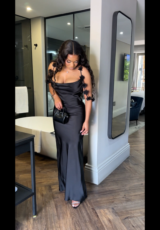Black silk dress