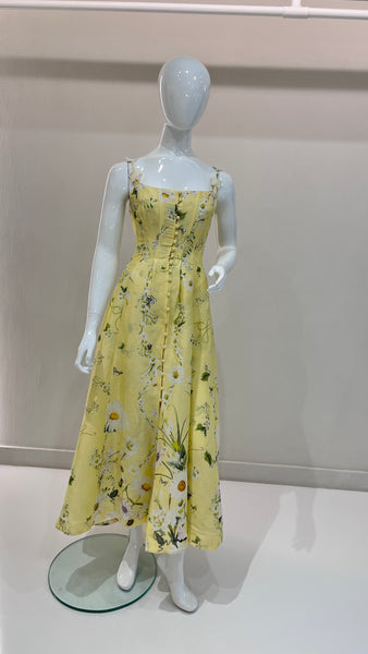 Yellow botanical dress