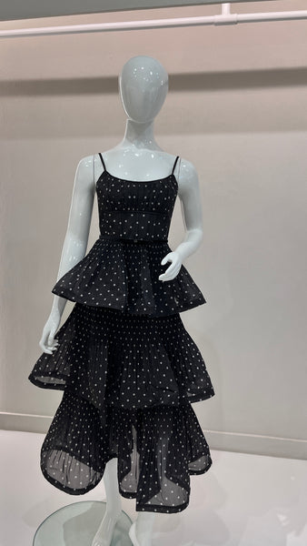 Polker dot black dress