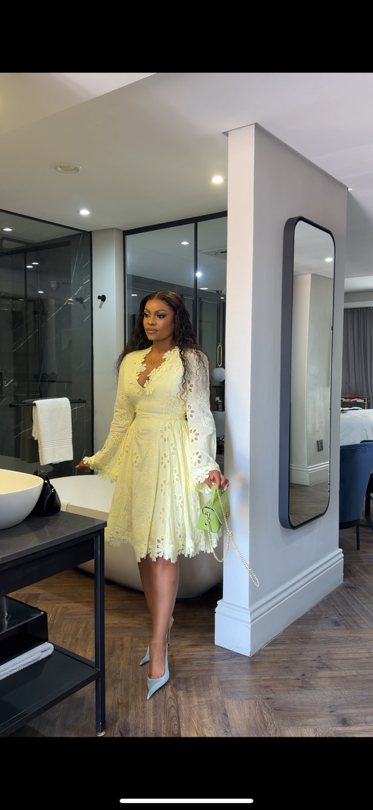 Yellow long sleeve dress(new stock)