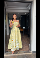 Yellow botanical dress