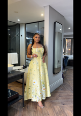 Yellow botanical dress