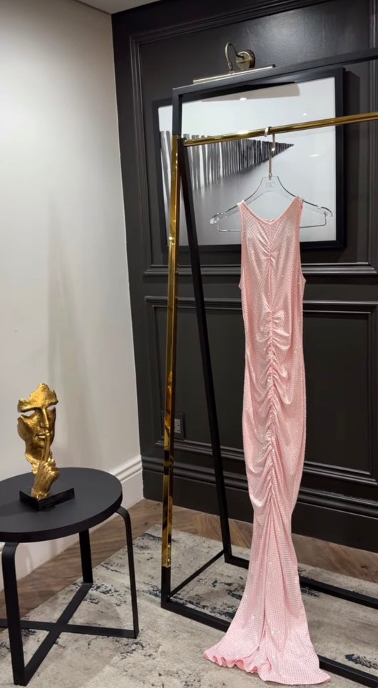 Pink glitter dress maxi