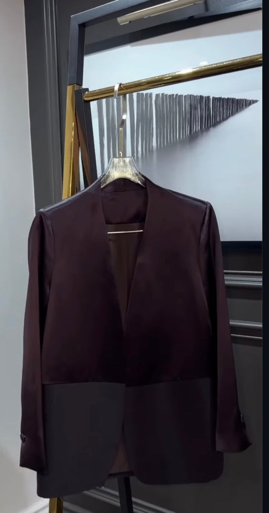 Deep purple silk blazer