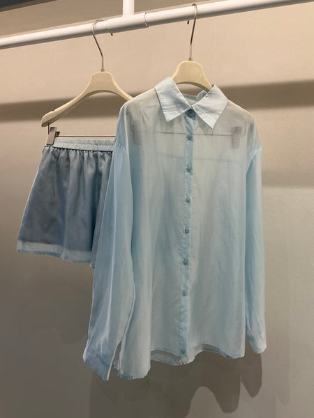 Baby Blue Mini Pants Set