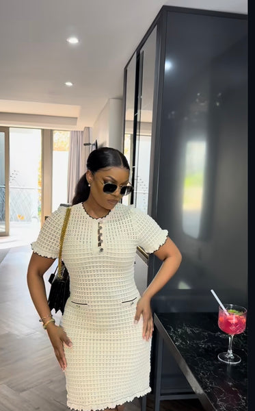 Cream mini crotchet preppy