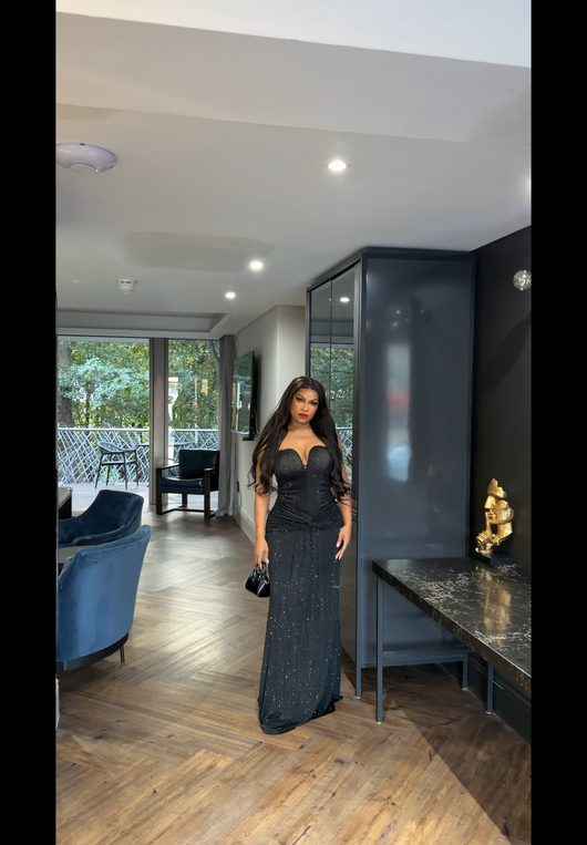 Black glittering dress