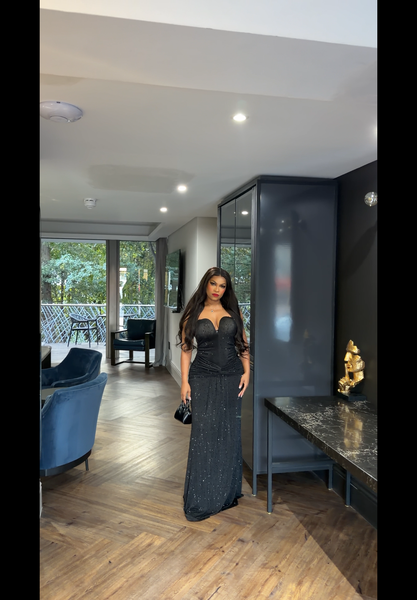 Black glittering dress