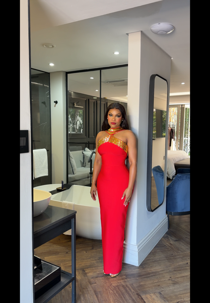 Red Egyptian Bandage Dress