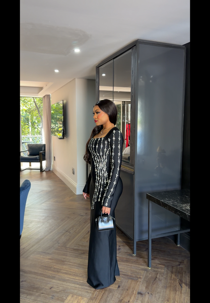 Side diamanté dress