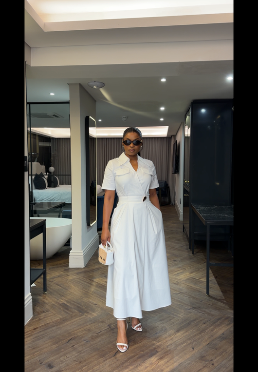 White shirt dress