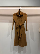 Camel zipper coat