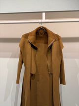 Camel zipper coat