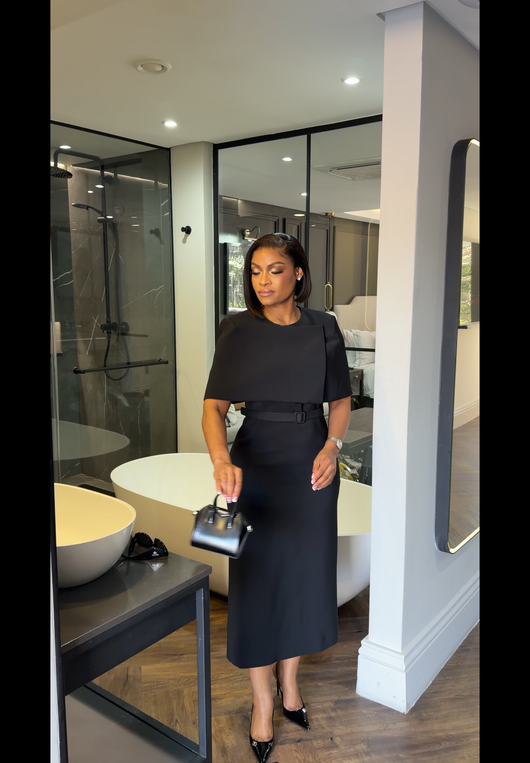 Black cape dress