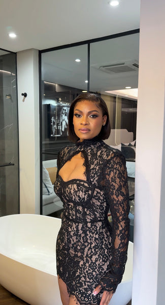 Black Lace mini dress