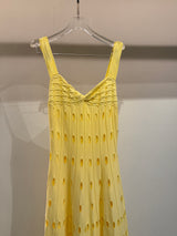 Yellow preppy cutout dress