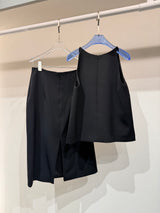Ivory flow black crepe set