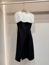 The noir crystal cape dress