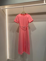 Rose structured pleat dress