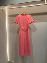 Rose structured pleat dress
