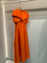 Tangerine capelet structured dress