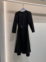 Black Longsleeve V-neck Dress