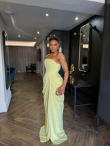 Butter yellow  corset Drapped  Dress